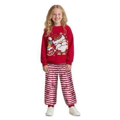 Kids Christmas Pyjamas Set Long Sleeve Top Pants Sleepwear