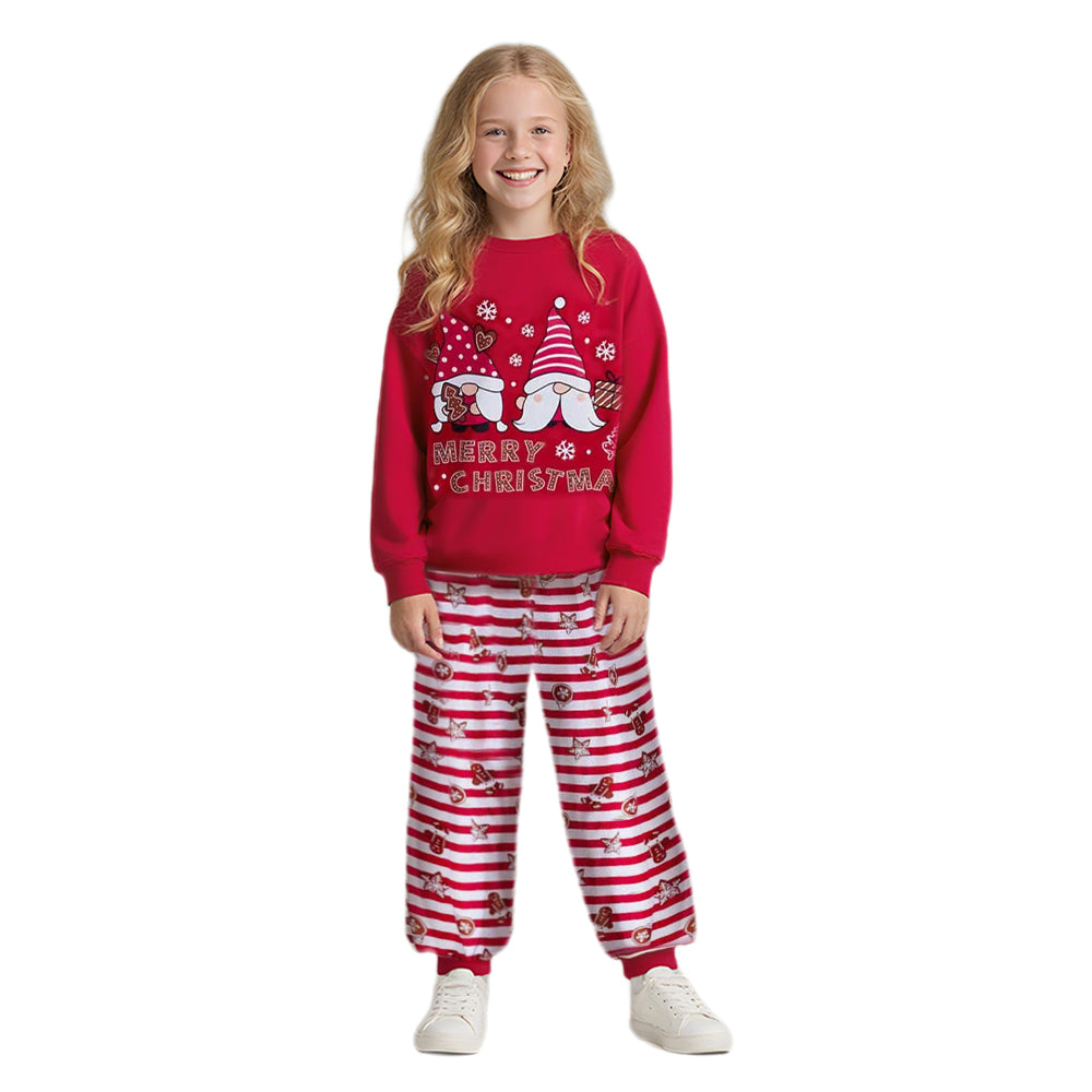 Kids Christmas Pyjamas Set Long Sleeve Top Pants Sleepwear