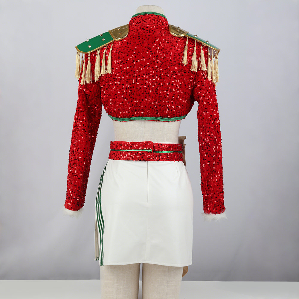 Sequin Costume Crop Top Skirt Set