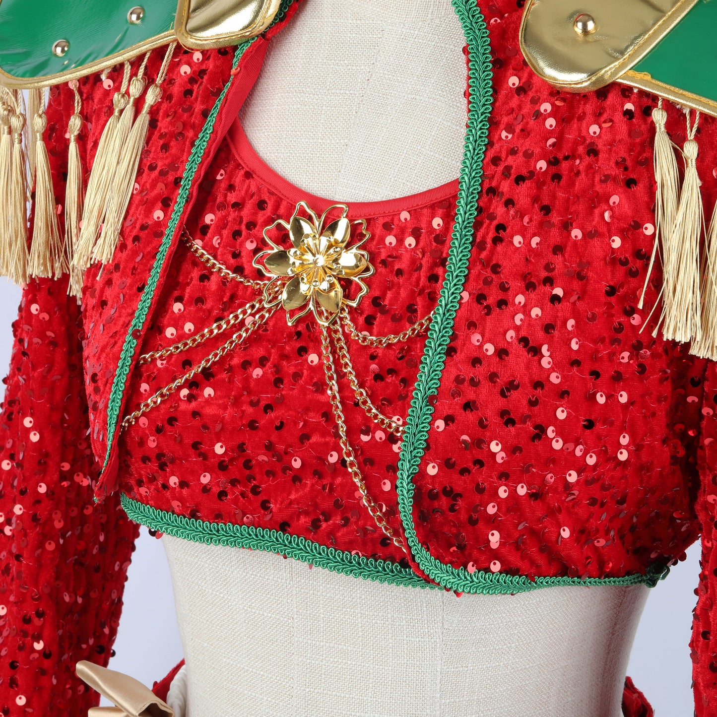 Sequin Costume Crop Top Skirt Set