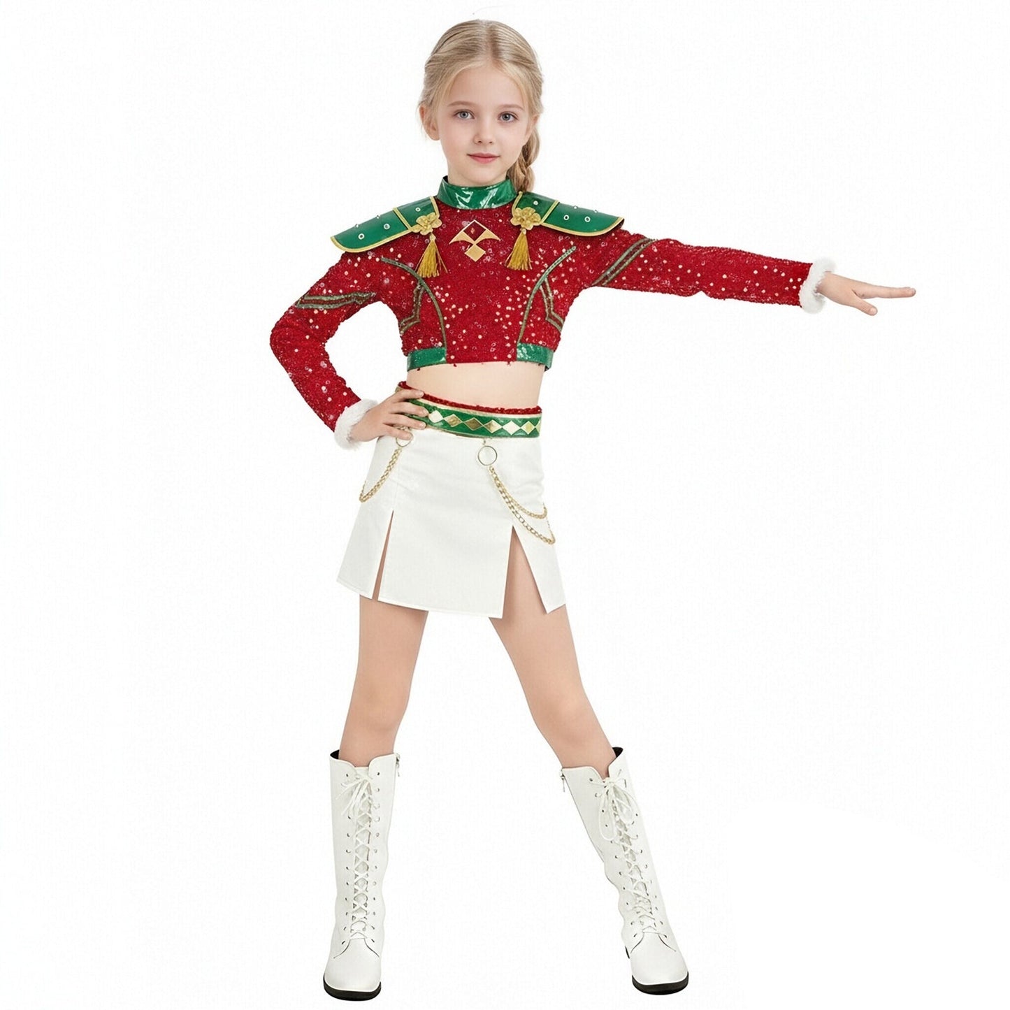 Xmas Pop Idol Costume Party Dress Holiday Outfit