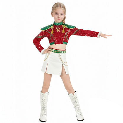 Xmas Pop Idol Costume Party Dress Holiday Outfit