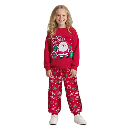 Kids Christmas Pyjamas Set Long Sleeve Top Pants Sleepwear