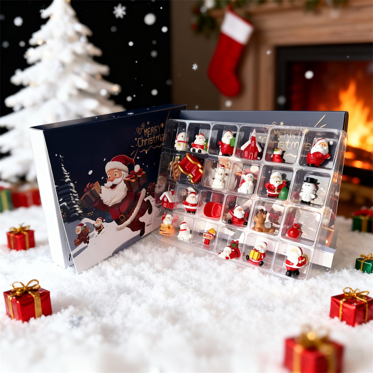 Christmas Advent Calendar with 24 Mini Figurines