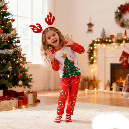 Kids Christmas Pyjamas Socks Headband Outfit