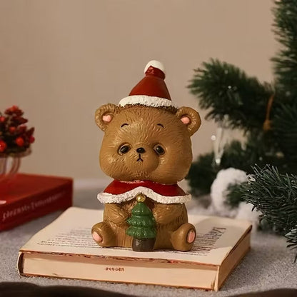 Christmas Desktop Ornaments Mini Santa Claus Snowman Decor Set