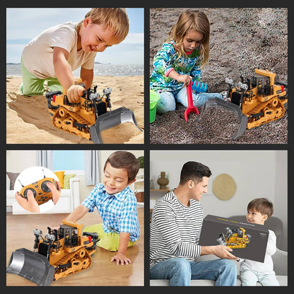 4WD Remote Control Excavator Bulldozer Dump Truck Toy Vehicle
