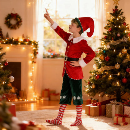 Kids Elf Costume Christmas Outfit