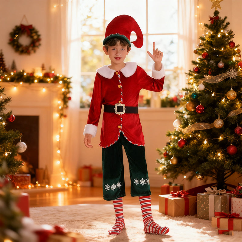 Kids Elf Costume Christmas Outfit