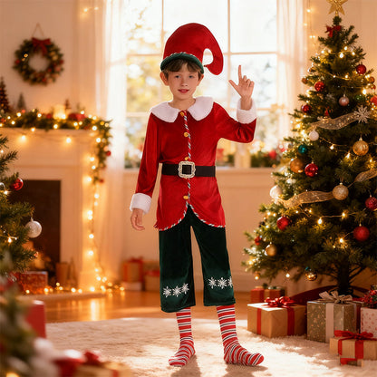 Kids Elf Costume Christmas Outfit