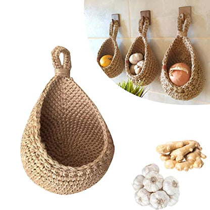 Jute Wall Storage Baskets Handwoven Organizers Set