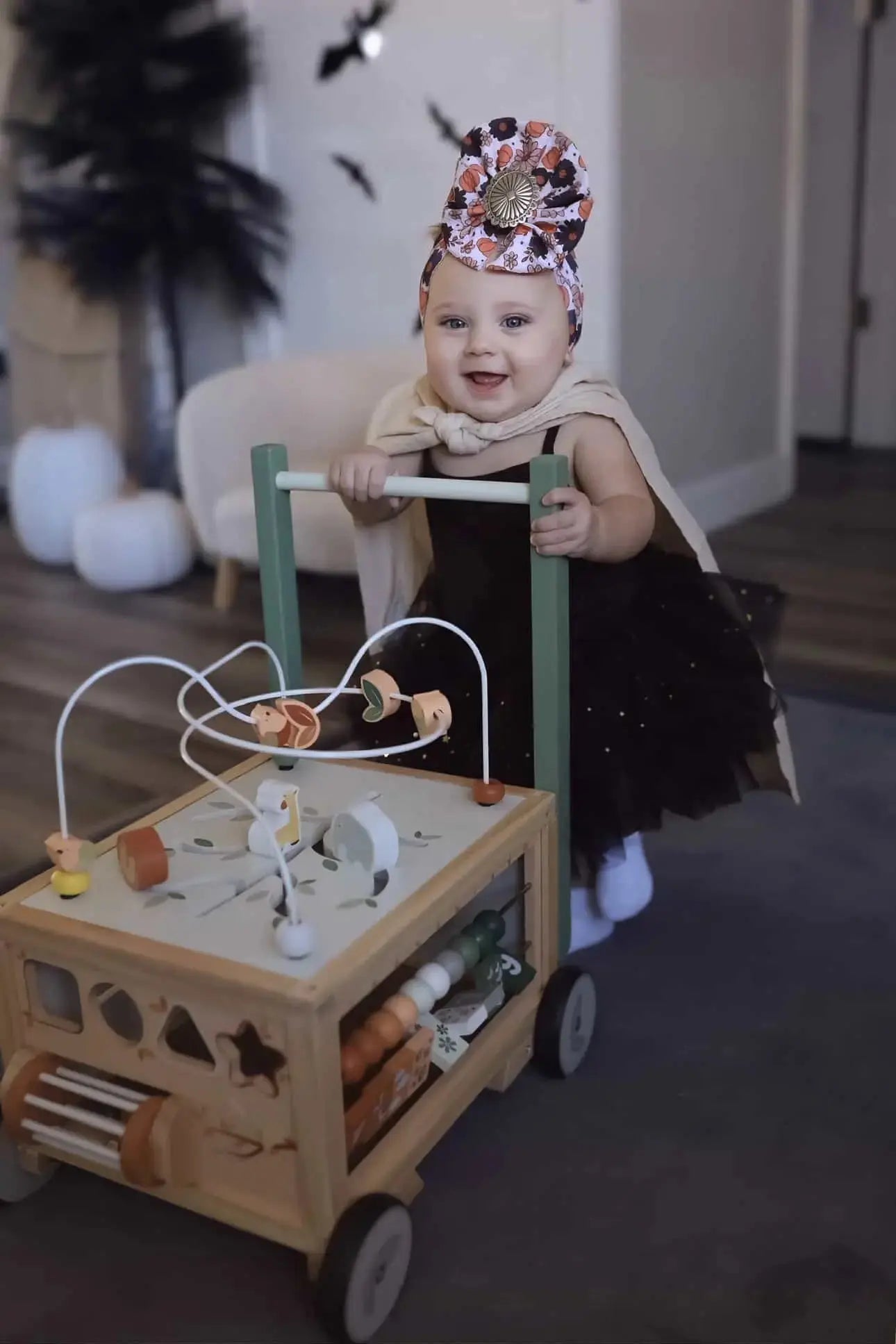 Adjustable Wooden Baby Push Walker