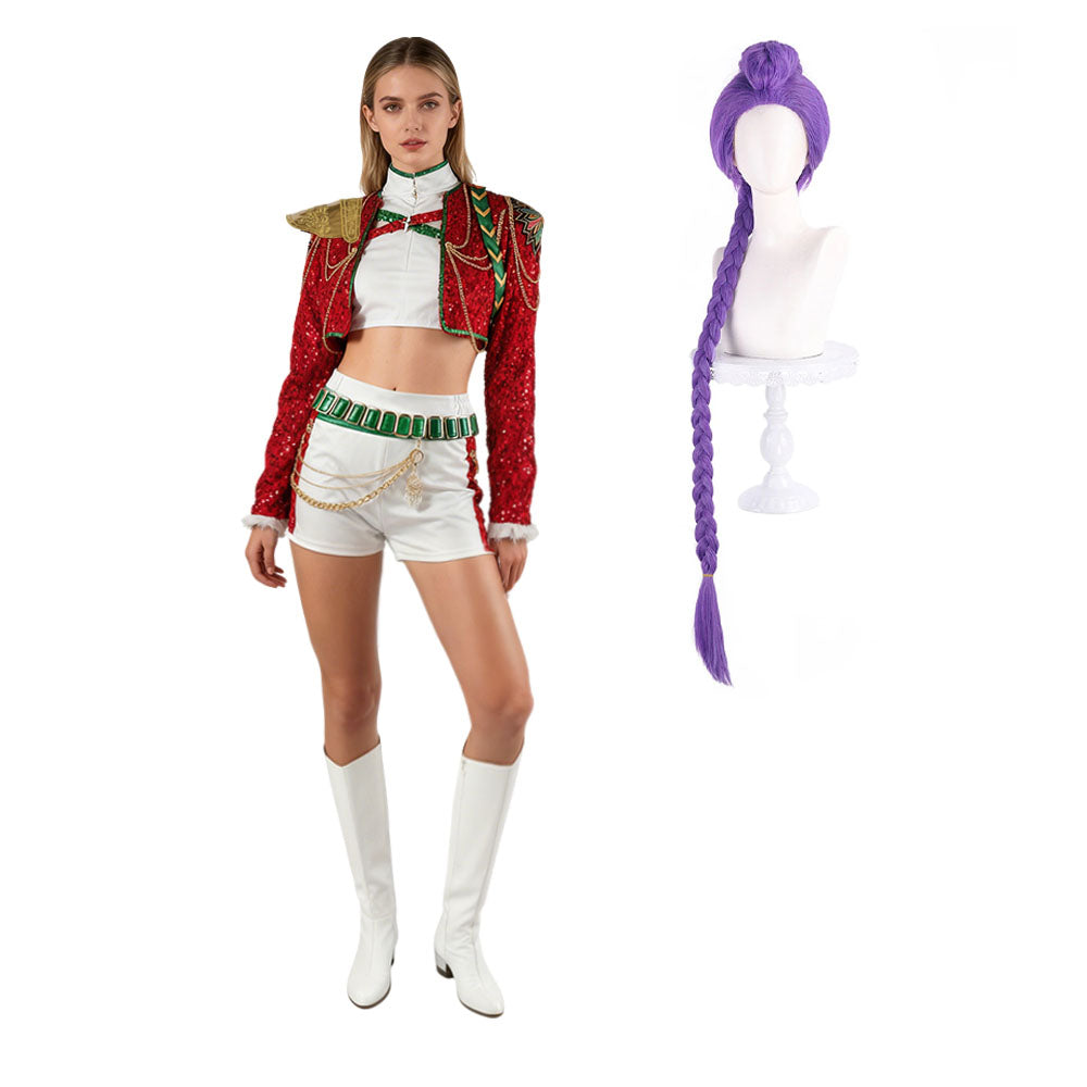 Christmas Pop Star Costume Dance Suit Party Dress Outfit