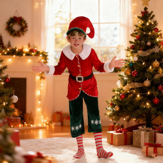 Kids Elf Costume Christmas Outfit