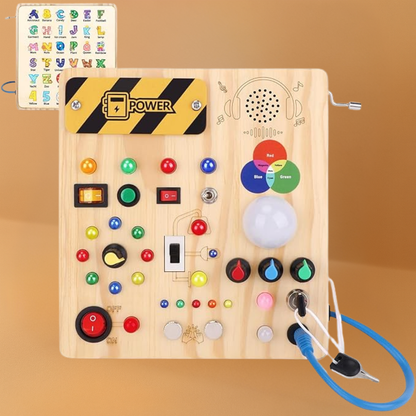 Montessori Busy Board Wooden Sensory Toy for Toddlers