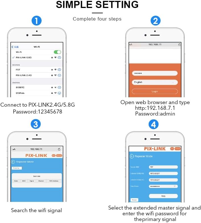 5G WiFi Extender Wireless Signal Booster for Home Office