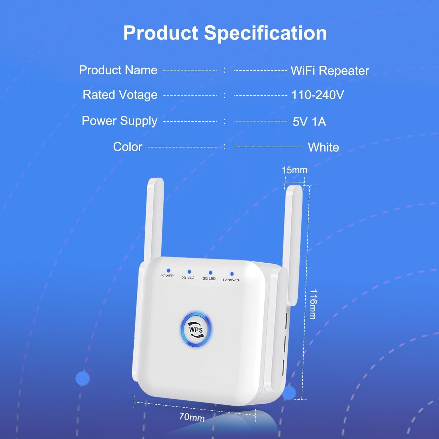 5G WiFi Extender Wireless Signal Booster for Home Office