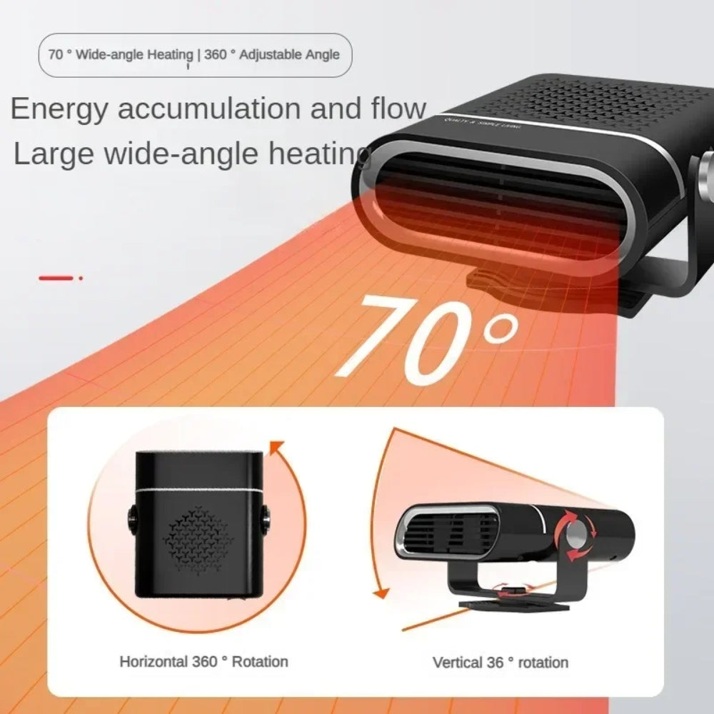 Portable Car Heater 4-in-1 Fan Heating Cooling Defrosting 12V