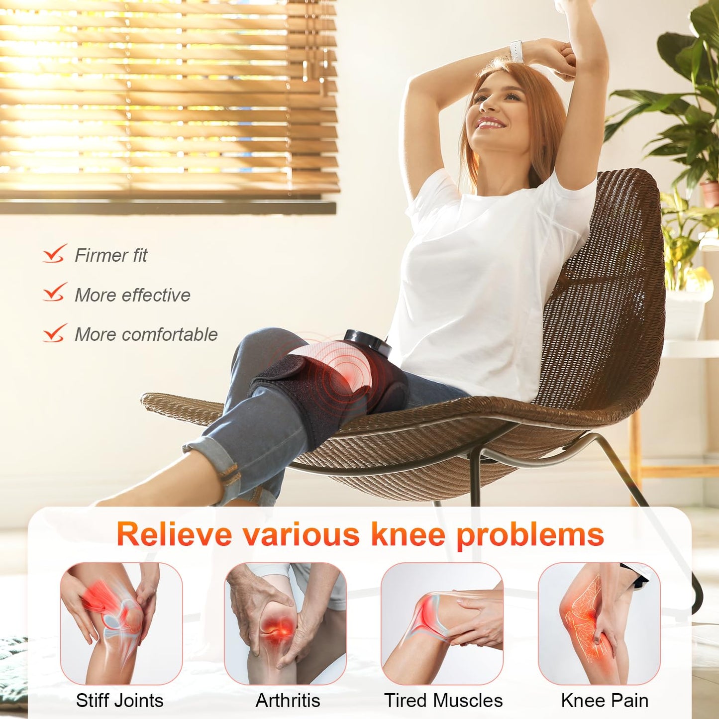 Electric Knee Massager with Heat 2-in-1 Device