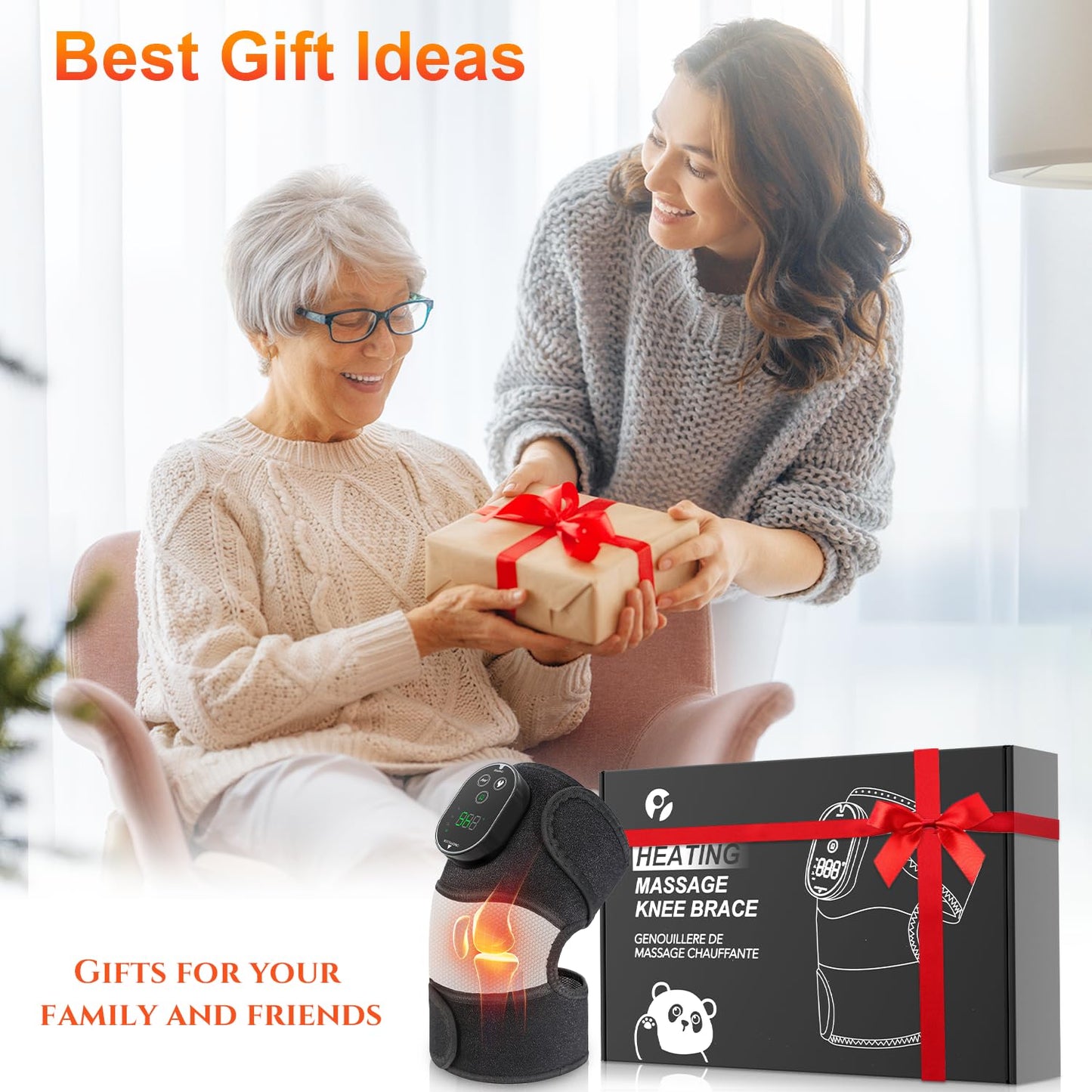 Electric Knee Massager with Heat 2-in-1 Device