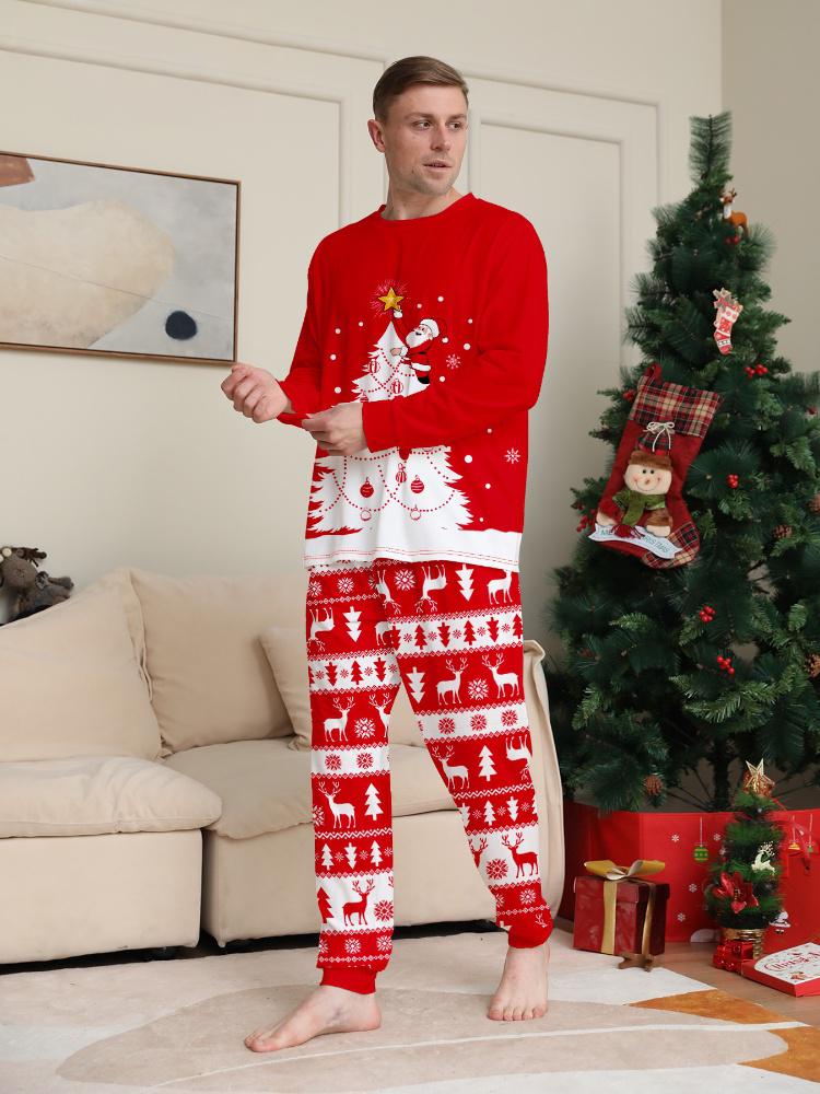 Family Christmas Pyjamas Set Tops Trousers Loungewear