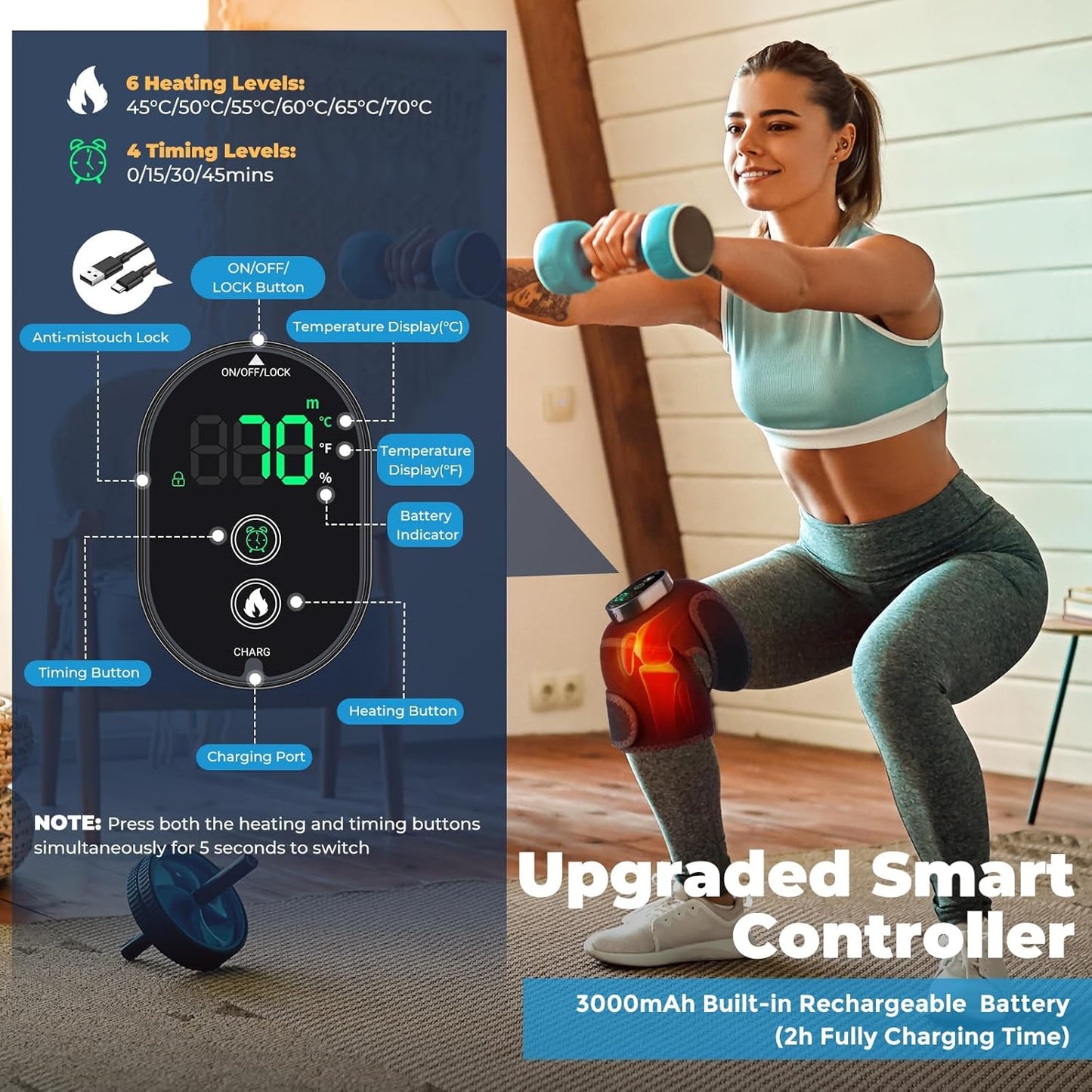 Wireless Rechargeable Knee Heat Therapy Wrap