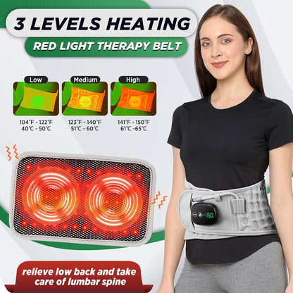 Inflatable Back Support Belt LED Light Therapy Device