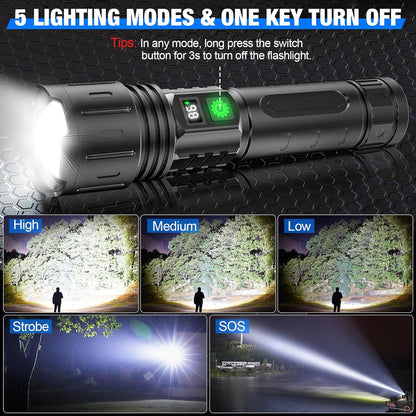 LED Torch 100000 Lumens Waterproof Aluminium