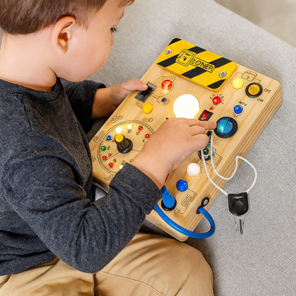 Montessori Busy Board Wooden Sensory Toy for Toddlers