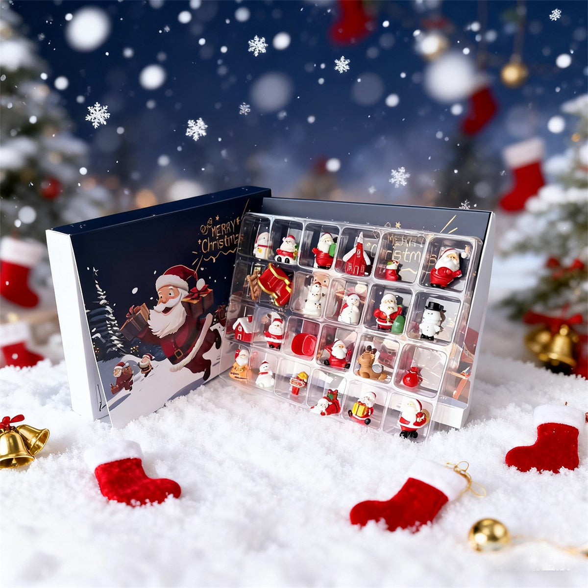 Christmas Advent Calendar with 24 Mini Figurines