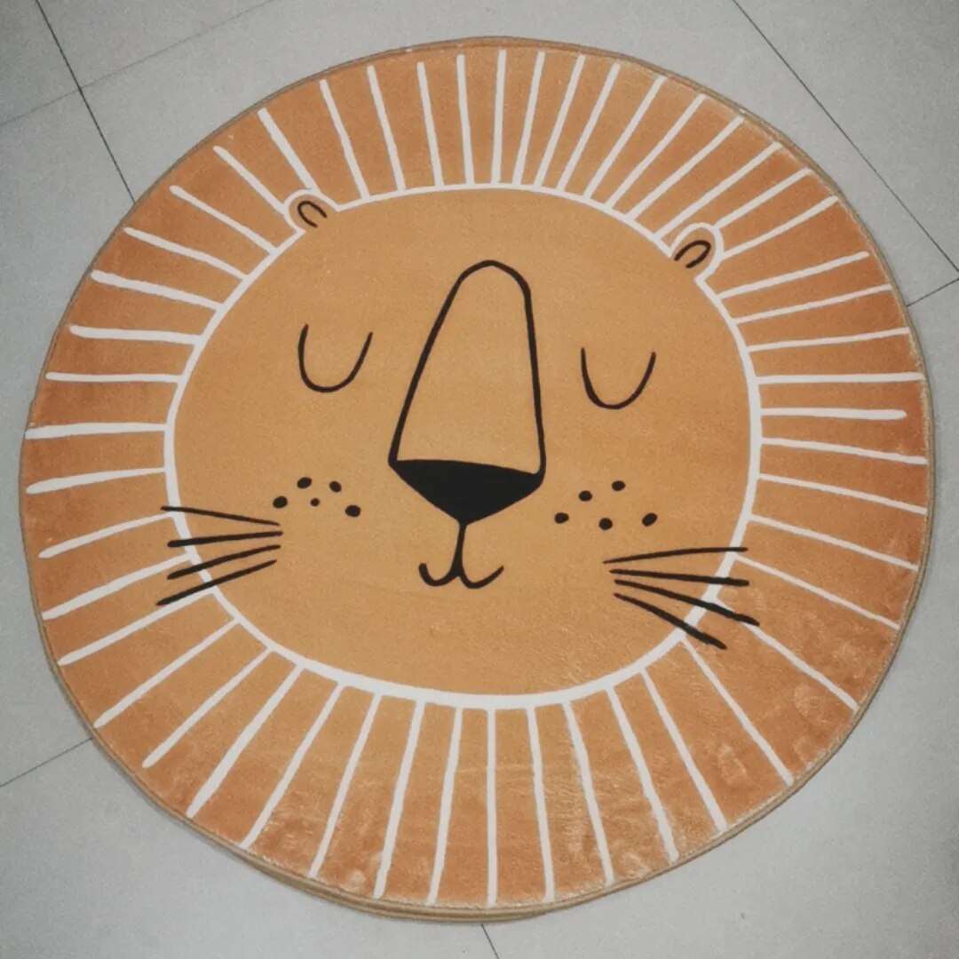 Round Lion Playmat Rug for Kids