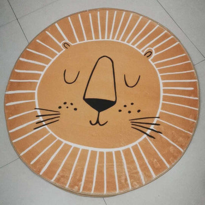 Round Lion Playmat Rug for Kids