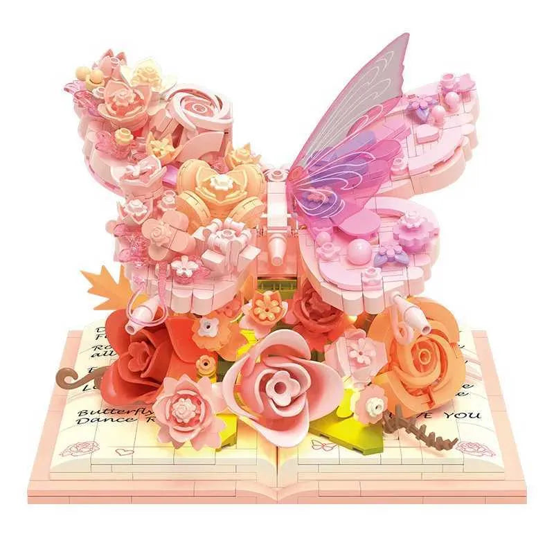 Butterfly Flower 3D Building Blocks Set LED Light