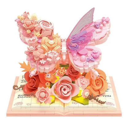 Butterfly Flower 3D Building Blocks Set LED Light