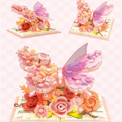 Butterfly Flower 3D Building Blocks Set LED Light