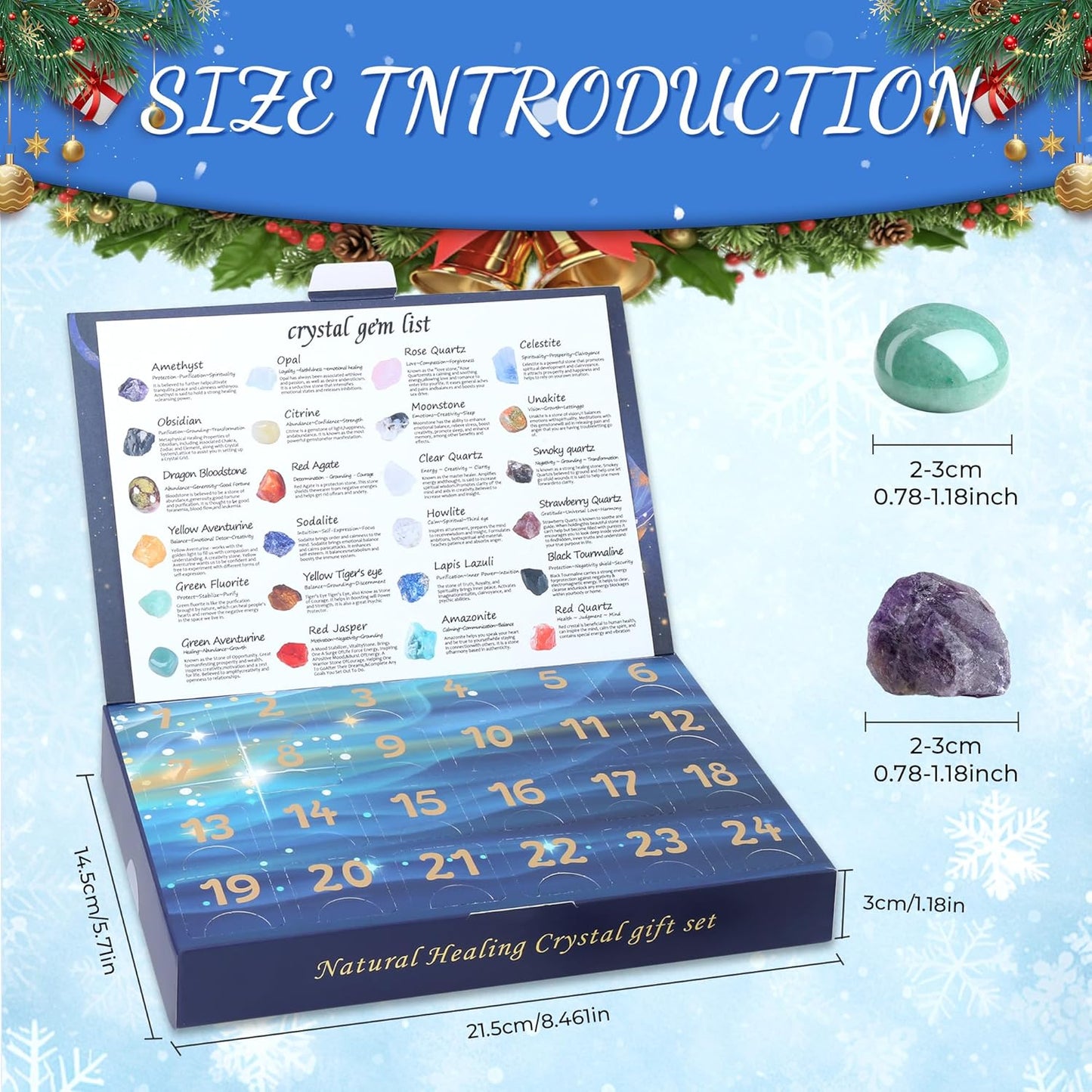 Christmas Advent Calendar 2025 Blind Box 24 Pieces Gemstone