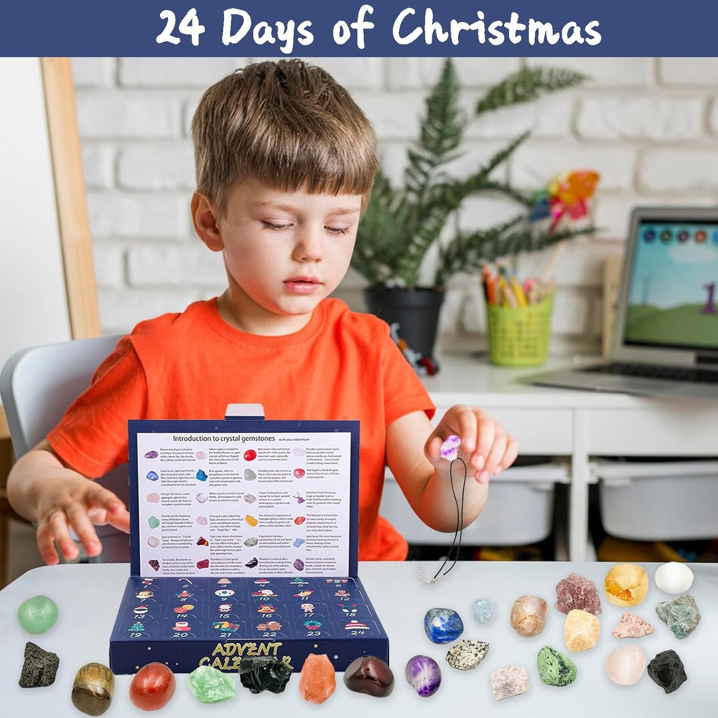 Christmas Advent Calendar 2025 Blind Box 24 Pieces Gemstone
