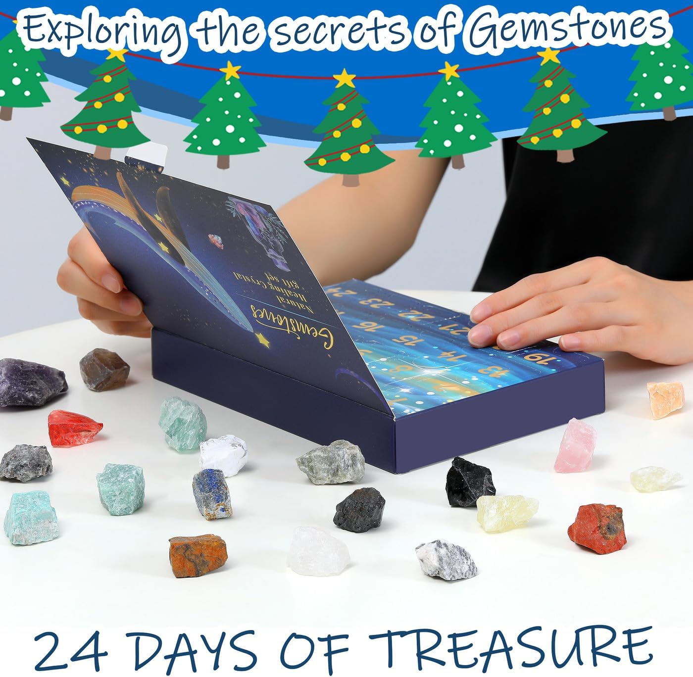 Christmas Advent Calendar 2025 Blind Box 24 Pieces Gemstone