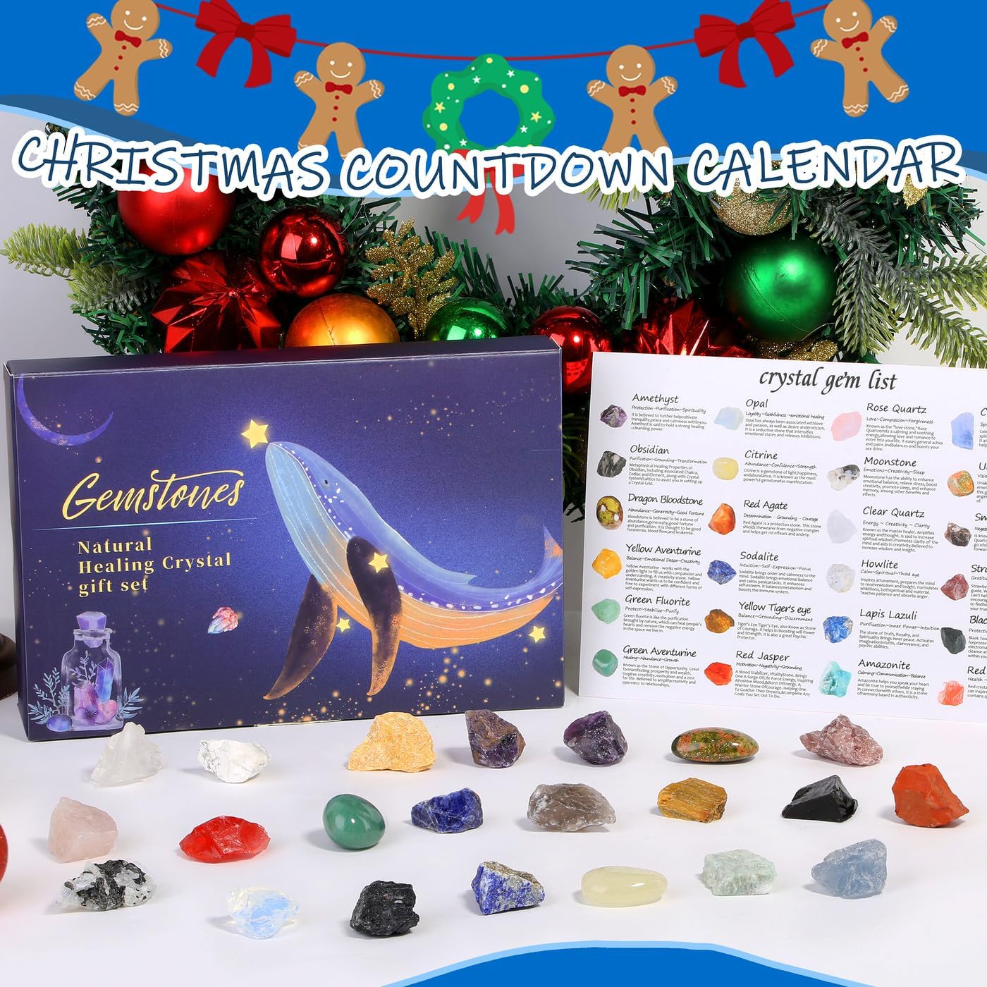 Christmas Advent Calendar 2025 Blind Box 24 Pieces Gemstone