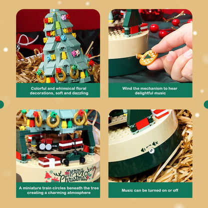 Christmas Tree Building Blocks Set Music Box LED Light
