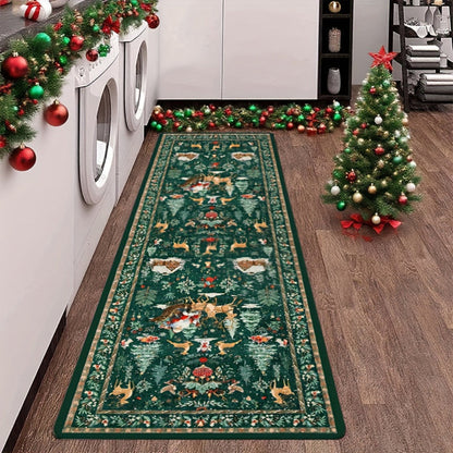 Reindeer Pattern Indoor Runner Rug Hallway Mat