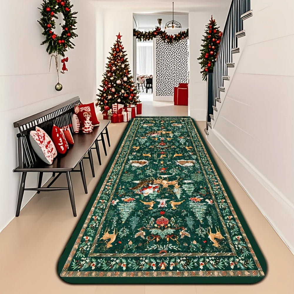 Reindeer Pattern Indoor Runner Rug Hallway Mat