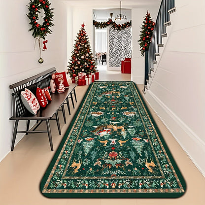 Reindeer Pattern Indoor Runner Rug Hallway Mat