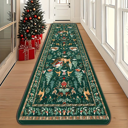 Reindeer Pattern Indoor Runner Rug Hallway Mat