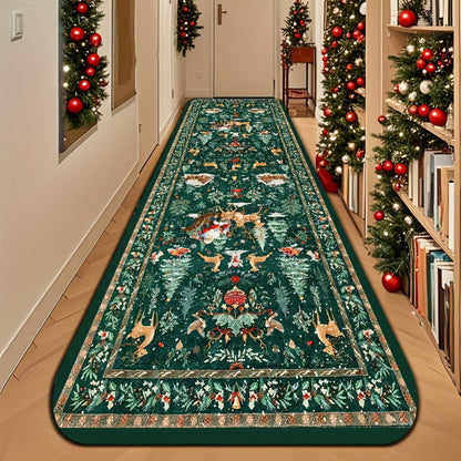 Reindeer Pattern Indoor Runner Rug Hallway Mat