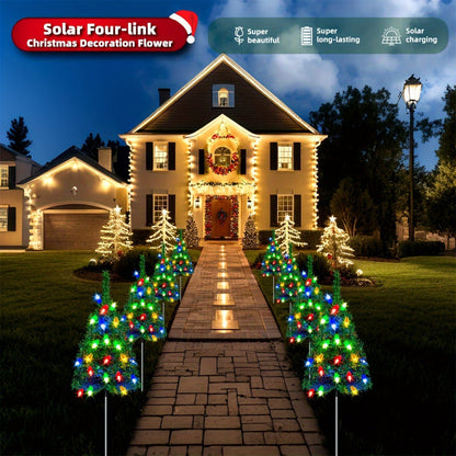 Solar Pathway Lights Set Christmas Tree Shape