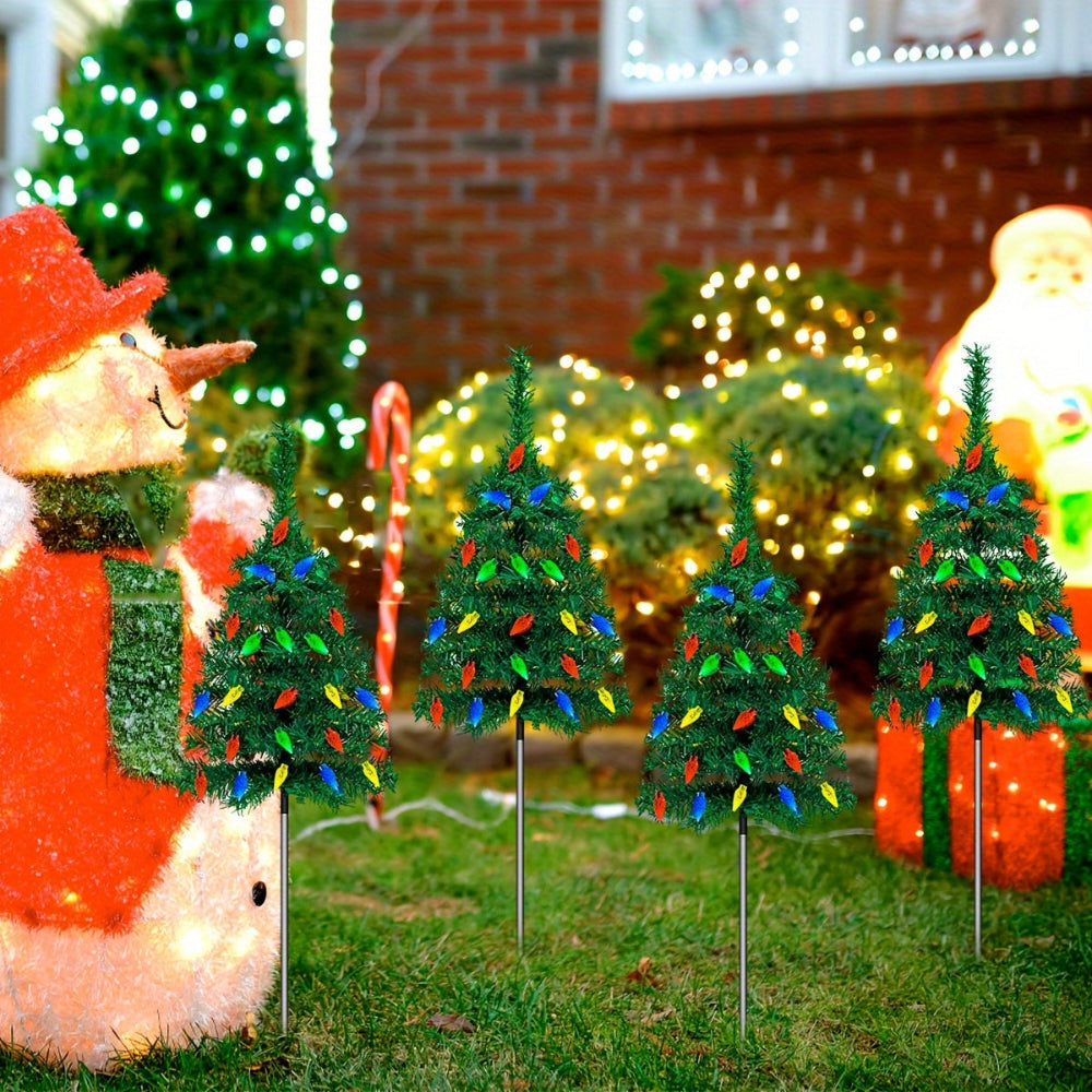 Solar Pathway Lights Set Christmas Tree Shape