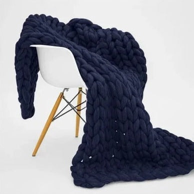 Merino Wool Knitted Blanket Throw