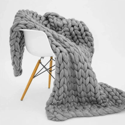 Merino Wool Knitted Blanket Throw