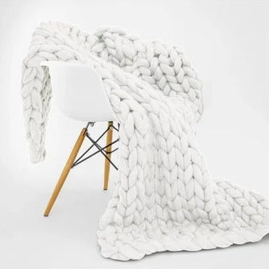 Merino Wool Knitted Blanket Throw